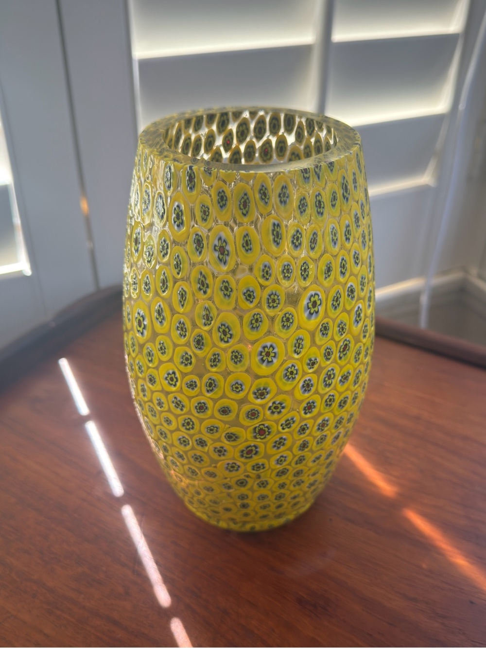 Yellow Millefiori Glass Vase